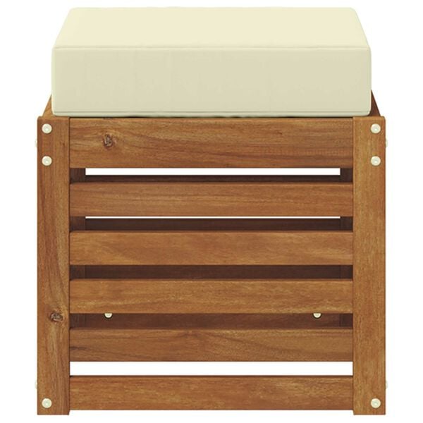 vidaXL Banco de taburete exterior Madera de Acacia S&oacute;lida Natural