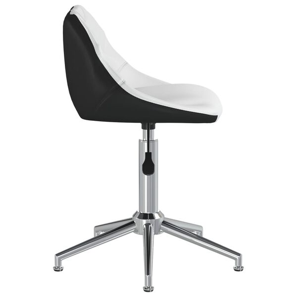 vidaXL Silla de comedor giratoria cuero sint&eacute;tico blanco y negro