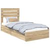 vidaXL Cama con almacenamiento con cabecera Roble Sonoma 90 x 200 cm