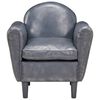 vidaXL Sill&oacute;n de cuero aut&eacute;ntico gris 77x65x79 cm