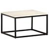 vidaXL Mesa de centro piedra real textura de m&aacute;rmol blanco 60x60x35 cm