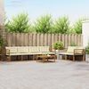 vidaXL Conjunto de sof&aacute;s de exterior con coj&iacute;n 7 pcs Natural y Crema