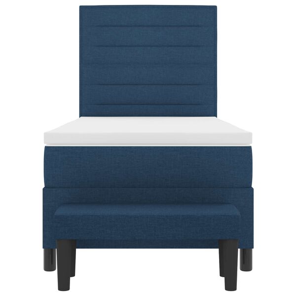 vidaXL Cama tipo Box Spring con colch&oacute;n Azul 80 x 200 cm tela