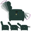 vidaXL Sill&oacute;n de masaje reclinable de terciopelo verde oscuro