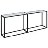 vidaXL Mesa consola vidrio templado m&aacute;rmol blanco 200x35x75,5 cm