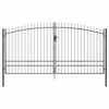 vidaXL Puerta Doble WOERDEN 400 x 249,5 cm Acero Gris Con cerradura