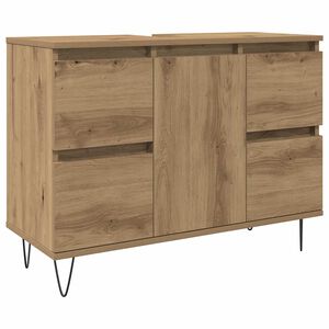 vidaXL Mueble de ba&ntilde;o madera de ingenier&iacute;a roble artisan 80x33x60 cm