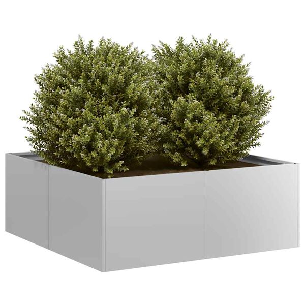 vidaXL Jardinera 80x80x30 cm de acero galvanizado