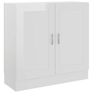 vidaXL Armario de libros contrachapada blanco brillo 82,5x30,5x80 cm
