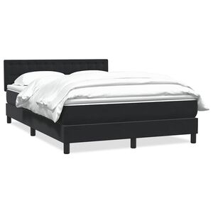 vidaXL Cama box spring con colch&oacute;n terciopelo negro 140x210 cm