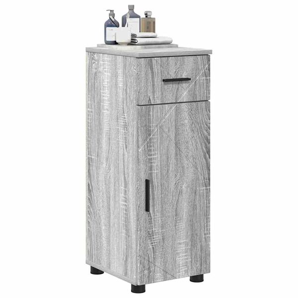 vidaXL Gabinete de Ba&ntilde;o con caj&oacute;n Gris Sonoma 30 x 35 x 80 cm