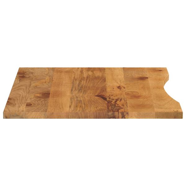 vidaXL Tablero escritorio con curva madera mango rugosa 100x80x2,5 cm