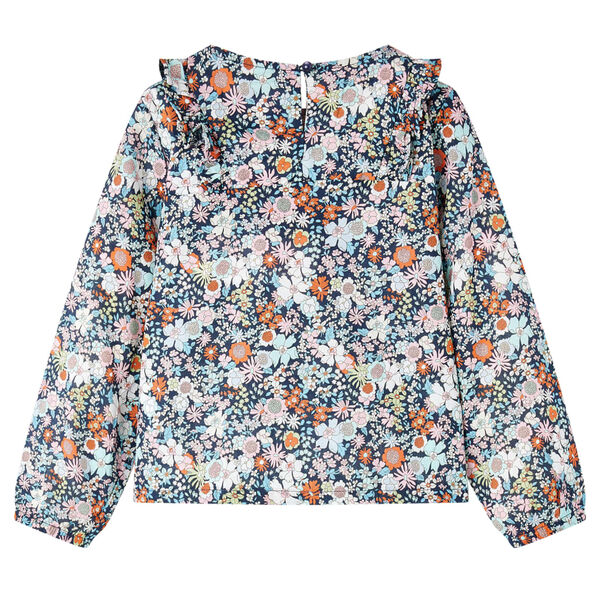 Camisa infantil de manga larga azul oscuro 92