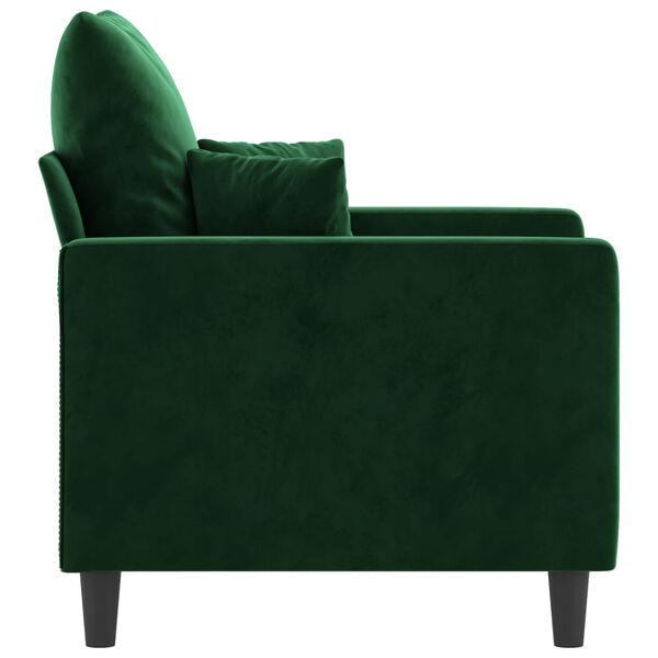 vidaXL Sill&oacute;n de terciopelo verde oscuro 60 cm