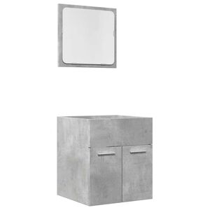 vidaXL Set muebles de ba&ntilde;o 2 piezas madera contrachapada gris hormig&oacute;n