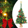 vidaXL &Aacute;rbol de Navidad preiluminado con luces y bolas verde 64 cm