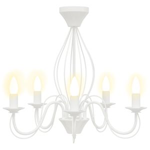 vidaXL Candelabro E14 Metal Blanco &Oslash; 52 x 47 cm