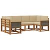 vidaXL Conjunto de sof&aacute;s de exterior 6 uds. Natural y Beige
