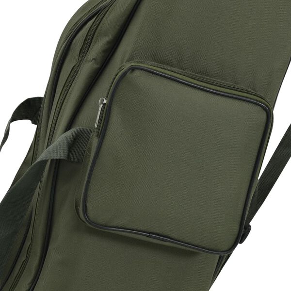 vidaXL Bolso para ca&ntilde;a de pescar tela oxford verde oscuro 150 cm