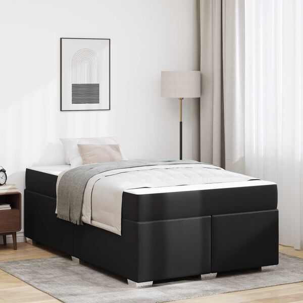 vidaXL Estructura de cama con colch&oacute;n Negro 120 x 200 cm tela