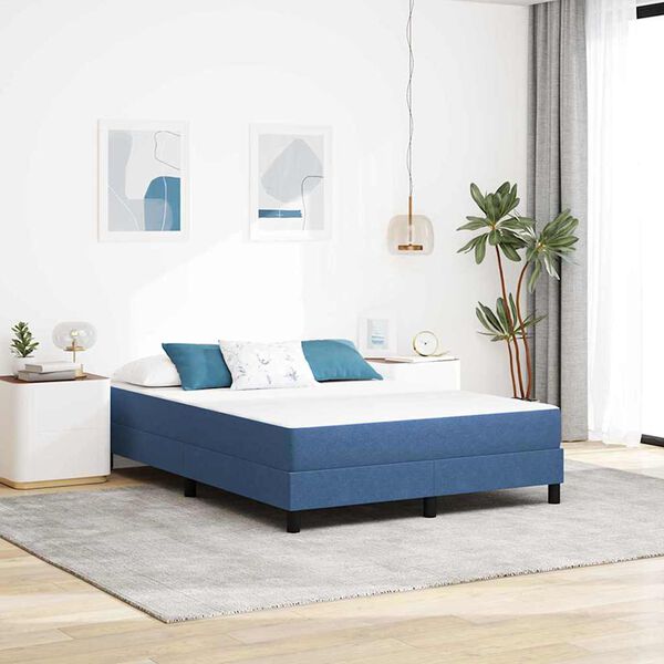 vidaXL Colchón de Cama con colchón Azul 160 x 200 cm tela