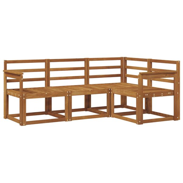 vidaXL Conjunto de sof&aacute;s de exterior 4 pcs Natural