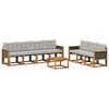 vidaXL Conjunto de sof&aacute;s de exterior 8 pcs Natural y Gris Claro