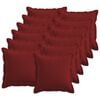 vidaXL Coj&iacute;n con almohada HOUTEN 12 uds. Rojo vino Lino Sint&eacute;tico