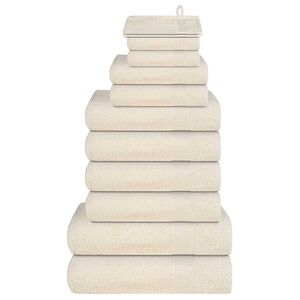 vidaXL Juego de toallas FROGN de 12 piezas color crema 360 g/m&sup2;