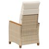 vidaXL Silla de jard&iacute;n reclinable Beige y Crema 64 x 57,5 x 112 cm