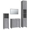 vidaXL Set de muebles de ba&ntilde;o 4 pzas madera contrachapada gris sonoma
