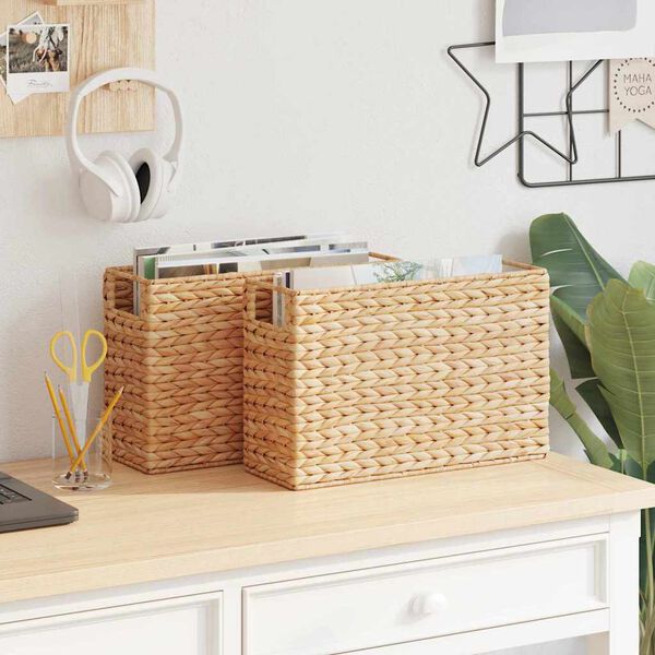 vidaXL Cestas de Revistas 2 pcs Natural 39 x 14 x 25 cm