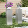 vidaXL Soporte de plantas 2 pcs Plateado 24 x 24 x 75 cm