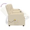 vidaXL Sill&oacute;n reclinable masaje 4 plazas y portavasos cuero PE crema