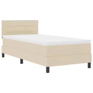vidaXL Cama tipo Box Spring con coj&iacute;n Crema 100 x 200 cm tela