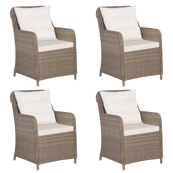 vidaXL Juego de comedor para jard&iacute;n 5 piezas marr&oacute;n