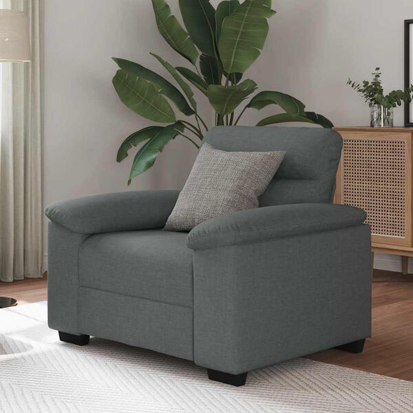 vidaXL Sillón Sofá Tela Gris Oscuro 60 cm