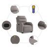 vidaXL Sill&oacute;n reclinable de masaje elevable tela gris taup&eacute;