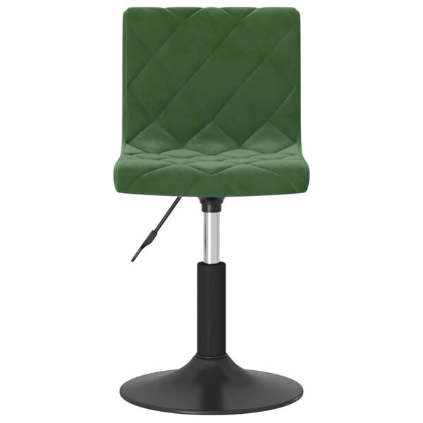 vidaXL Silla de comedor giratoria de terciopelo verde oscuro