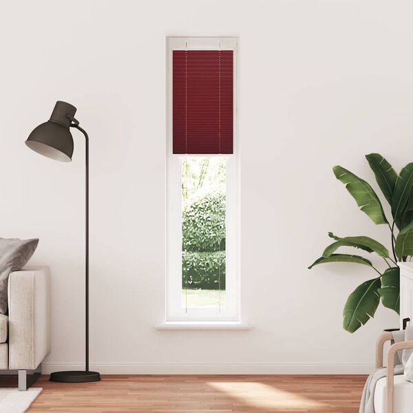vidaXL Estor Plisado rojo burdeos 45x200 cm Tela Ancho 44,4 cm