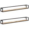 vidaXL Estantes de pared 2 unidades 160 cm madera de mango rugosa