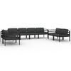 vidaXL Set muebles de jard&iacute;n 8 pzas y cojines aluminio gris antracita