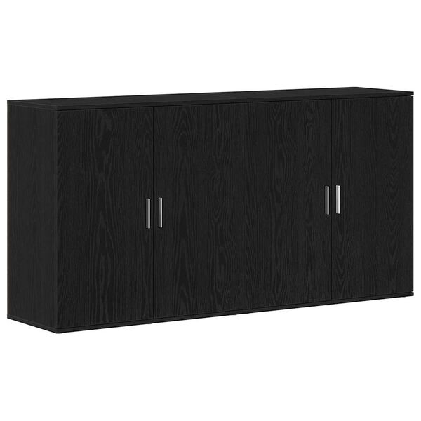 vidaXL Aparador 2 pcs Roble Negro 79 x 38 x 80 cm Madera de ingenier&iacute;a