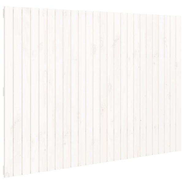vidaXL Cabecero de cama pared madera maciza pino blanco 159,5x3x110 cm