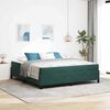vidaXL Estructura de cama con colch&oacute;n Verde oscuro 180 x 200 cm tela