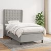 vidaXL Cama box spring con colch&oacute;n tela gris claro 100x200 cm
