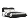 vidaXL Estructura cama con cabecero madera ingenier&iacute;a negro 150x200 cm
