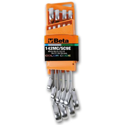 Beta Tools Set de llaves combinadas de carraca reversibles 9 pzas