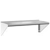 vidaXL Estante de pared acero inoxidable plateado 100x45x31 cm