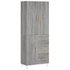 vidaXL Aparador alto madera contrachapada gris sonoma 69,5x34x180 cm